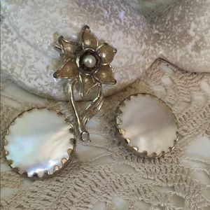 Vintage Brooch and Earrings